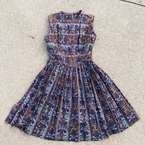 Vintage 50s/60s Tiki Print Hawaiian Dress